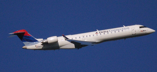 
A Bombardier CRJ700 in Delta Connection livery.