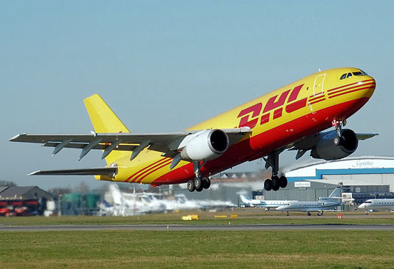 
European Air Transport (EAT) Airbus A300B4F. EAT is a subsidiary of DHL Aviation, one of the world's largest cargo airline companies.