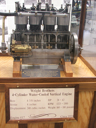 
While the early engines used by the Wright brothers are thought to no longer exist, a later example, serial number 17 from circa 1910, is on display at the New England Air Museum in Windsor Locks, Connecticut.