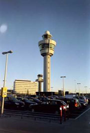 
Air traffic control towers at Schiphol Airport, the Netherlands