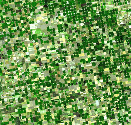 
...or to map a small area of the Earth, such as this photo of the countryside of Haskell County, Kansas, United States.