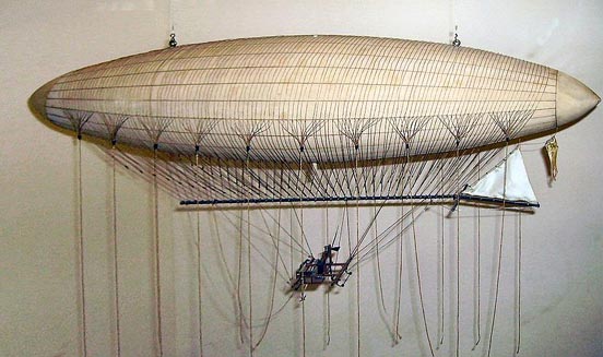 
A model of the Giffard Airship at the London Science Museum.