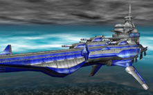 
The Delphinus from Skies of Arcadia, a battleship-like airship supported by magic.