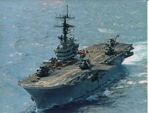 
The Tripoli, a US Navy Iwo Jima class helicopter carrier