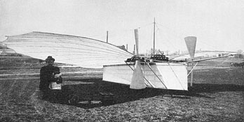 
Gustave Whitehead with daughter Rose posing next to his aircraft Whitehead#21 - ca. 1901