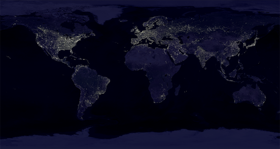 
Composite image of Earth at night