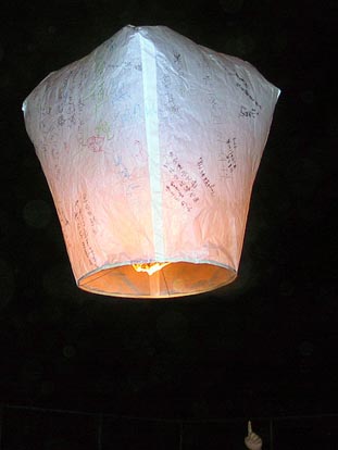 
A Kongming lantern, the oldest type of hot air balloon