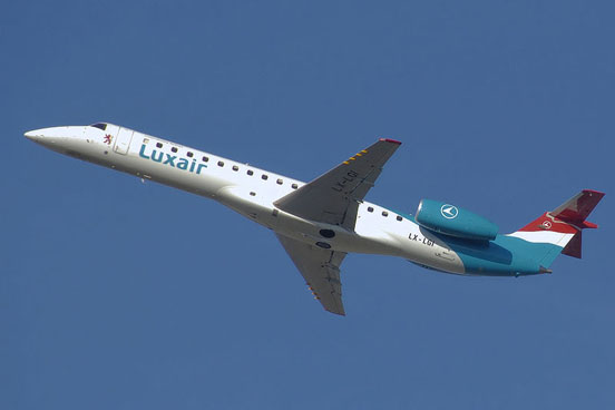 
Embraer ERJ 145 in current livery of Flag airline carrier Luxair