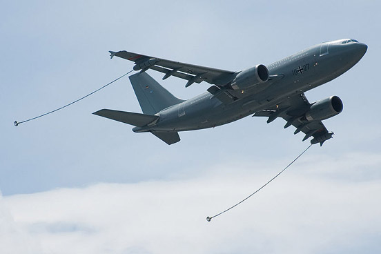 
German Luftwaffe Airbus A310 MRTT ready for refueling, shown at the Paris Air Show 2007