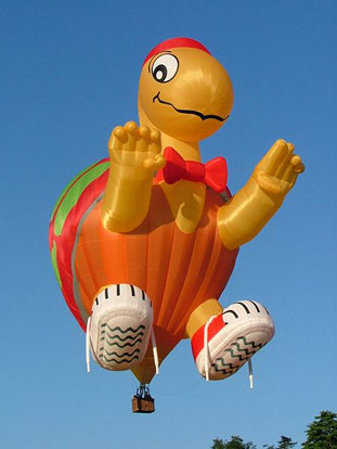 
Hot air balloon shaped as a turtle