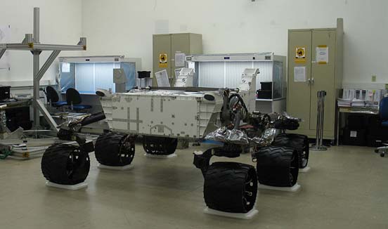 
The MSL after a successful test of the suspension system by the Jet Propulsion Laboratory on August 20, 2008