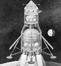 
Early Apollo configuration for
Direct Ascent and
Earth Orbit Rendezvous - 1961 (NASA)