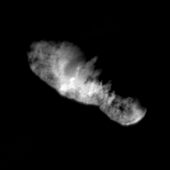 
Comet 19P/Borrelly imaged just 160 seconds before Deep Space 1's closest approach.