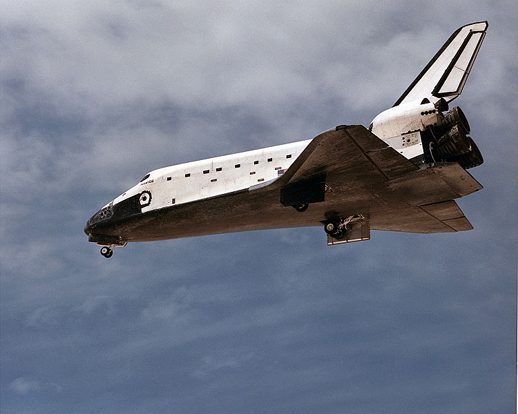 
Rigid black LI-900 tiles are used on the Space Shuttle. (Shuttle shown is Atlantis.)
