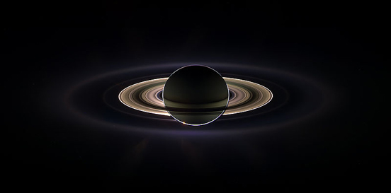 
An eclipse of Saturn with the rings visible, taken in 2006