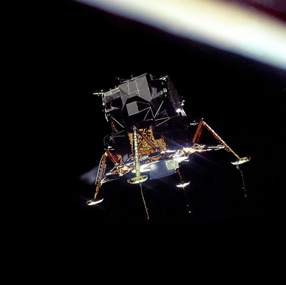 
The Eagle in lunar orbit immediately after separating from Columbia