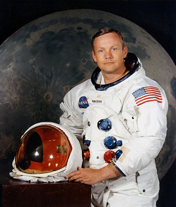 
Neil Armstrong, first person to walk on the moon (1969).