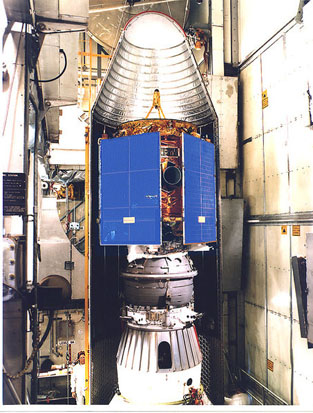 
NEAR spacecraft inside its Delta II rocket.
