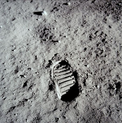 
Buzz Aldrin bootprint. It was part of an experiment to test the properties of the lunar regolith.