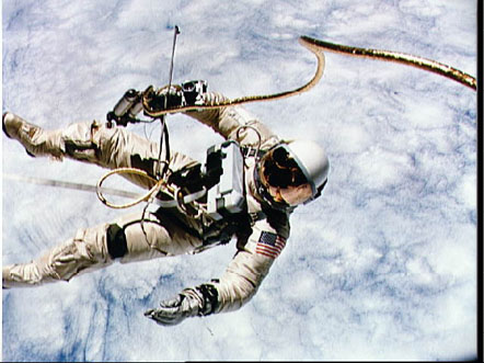 
Edward White on a spacewalk during the Gemini 4 mission.