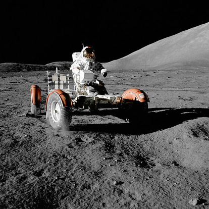 
Eugene Cernan operating the Lunar rover during Apollo 17