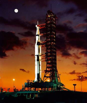 
Saturn V on the launch pad before the launch of Apollo 4