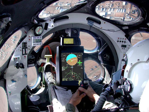 
Cockpit of White Knight while in flight.