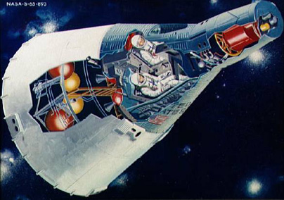 
A cutaway of the Project Gemini spacecraft