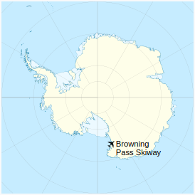 Location of Browning Pass Skiway in Antarctica