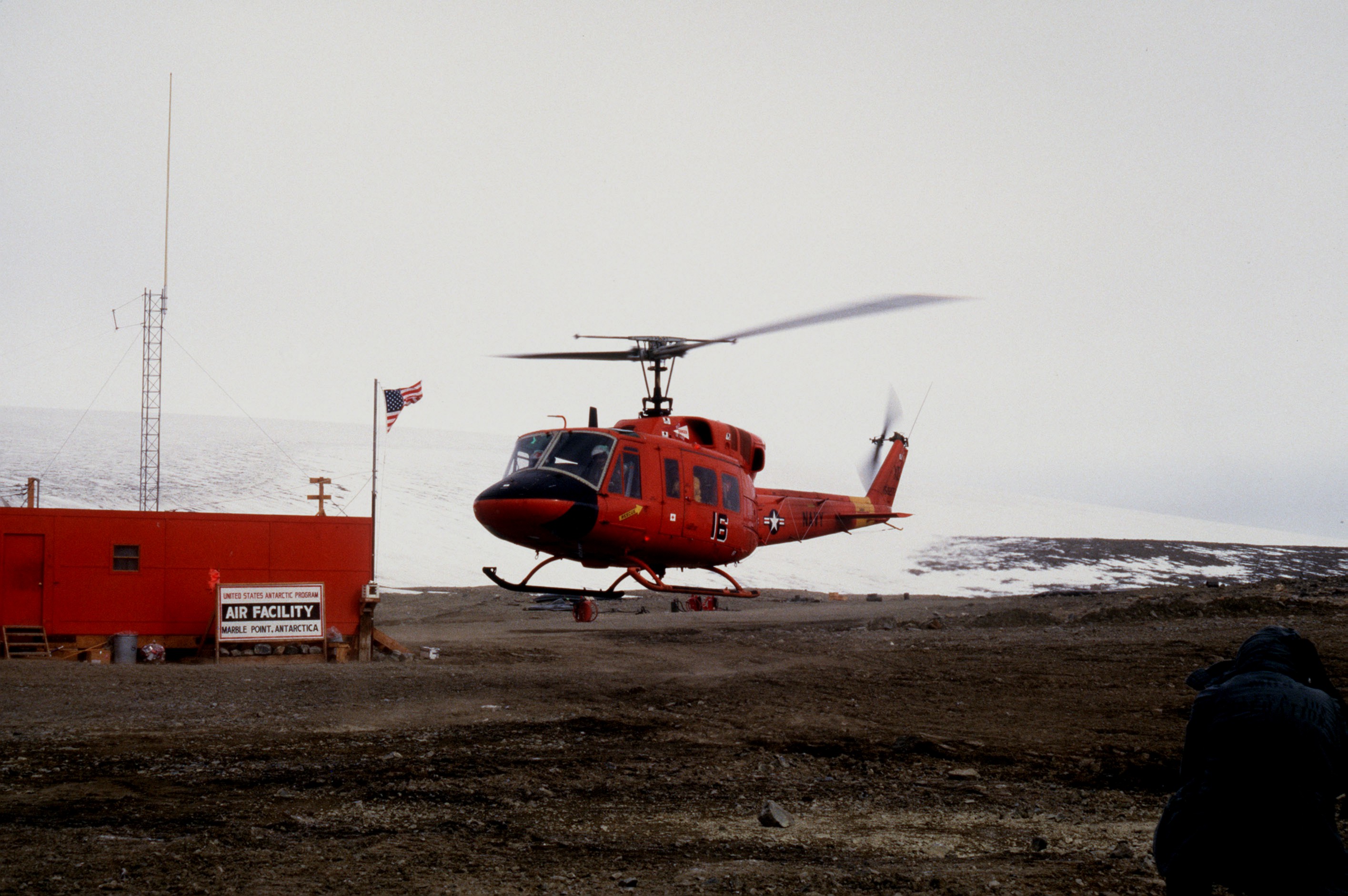 A U.S. Navy UH-1N at Marble Point, 15 June 1988