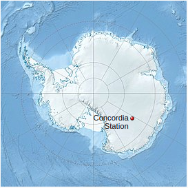 Location of Concordia Skiway in Antarctica