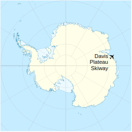 Location of Davis Plateau Skiway in Antarctica