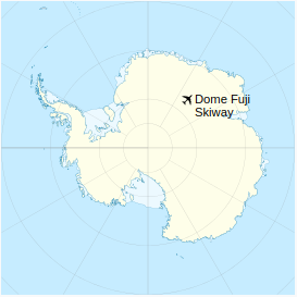 Location of Dome Fuji Skiway in Antarctica