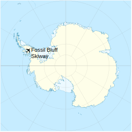 Location of Fossil Bluff Skiway in Antarctica