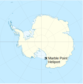 Location of Marble Point Heliport in Antarctica