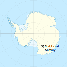 Location of Mid Point Skiway in Antarctica