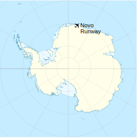Location of Novo Runway in Antarctica