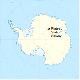 Location of Plateau Station Skiway in Antarctica