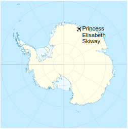 Location of Princess Elisabeth Skiway in Antarctica