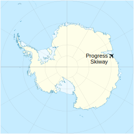 Location of Progress Skiway in Antarctica
