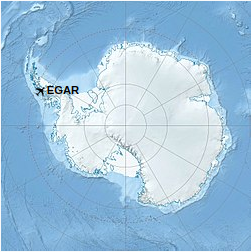 Location of Rothera Air Facility in Antarctica