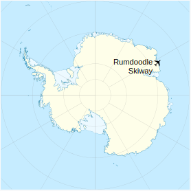 Location of Rumdoodle Skiway in Antarctica