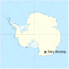 Location of Sitry Airstrip in Antarctica
