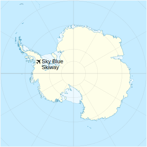 Location of Sky Blu Skiway in Antarctica