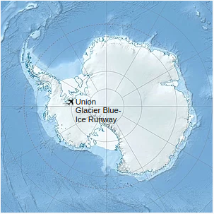 Location of Union Glacier Blue-Ice Runway in Antarctica
