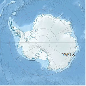 Location of Wilkins Runway in Antarctica