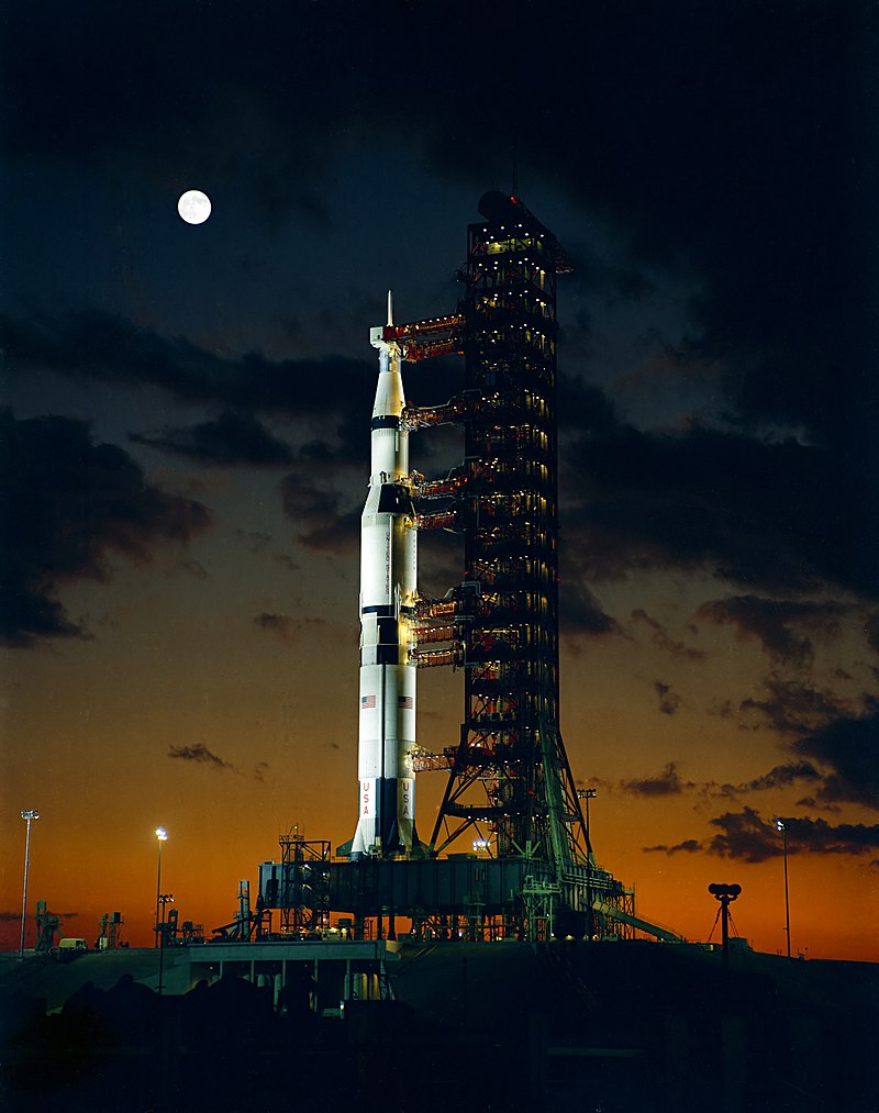 Saturn V rocket, used for the American manned lunar landing missions
