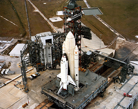 STS-1 on the launch pad, December 1980