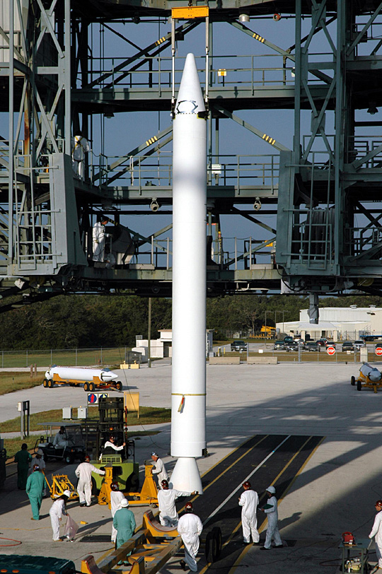 A GEM-40 strap-on booster for a Delta II launch vehicle.