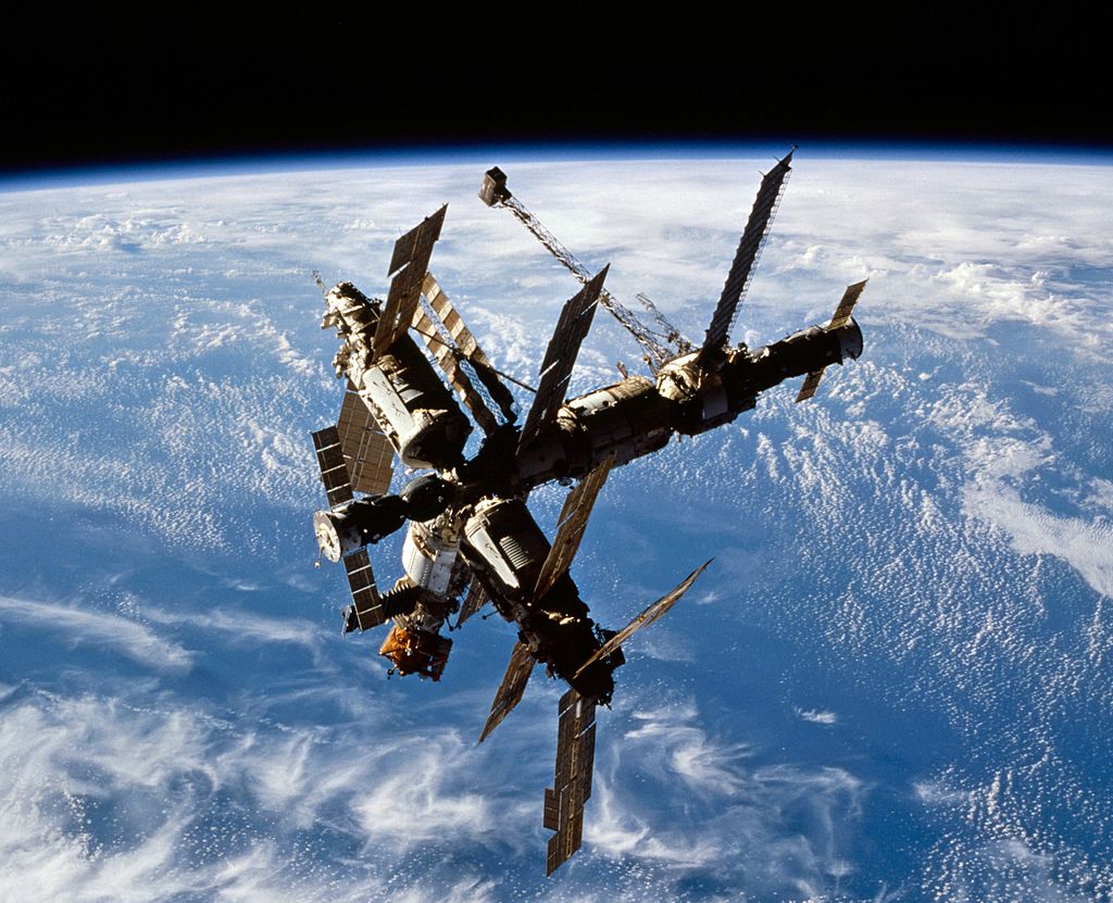 Earth and the Mir station